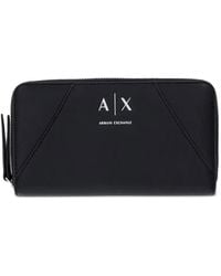 ARMANI EXCHANGE - Logo-Print Zip-Around Wallet - Lyst