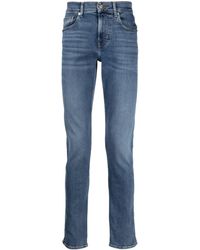 7 For All Mankind - Logo-patch Tapered Jeans - Lyst