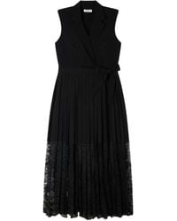 Sandro - Midikleid Aus Spitze Mit Falten - Lyst