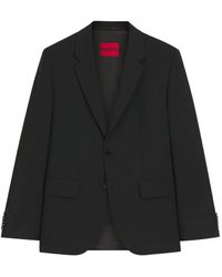 HUGO - Blazer Boutonné À Revers Crantés - Lyst