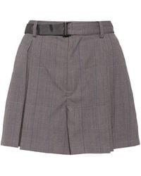 Sacai - Pleated Stripe-detail Shorts - Lyst