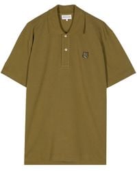 Maison Kitsuné - Logo-appliqué Cotton Polo Shirt - Lyst