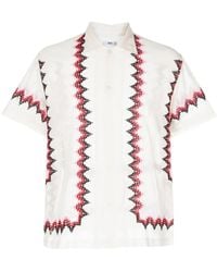 Bode - Hemd Mit Zickzack-Stickerei - Lyst