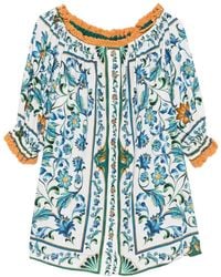 FARM Rio Tile Dream Multicolor Mini Dress in Blue | Lyst