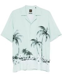 BOSS - Regular-Fit Shirt With Maxi Print - Lyst