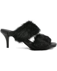 Pedro Garcia - Cissy Sandalen mit Fellbesatz 65mm - Lyst