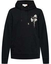 Alexander McQueen - Floral-embroidery Cotton Hoodie - Lyst
