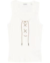 Burberry - Top Cleo De Canalé Sin Mangas Con Cordones - Lyst