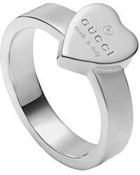 Gucci - Heart Sterling-silver Ring - Lyst