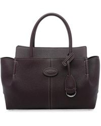 Tod's - Logo-Plaque Pebbled Leather Tote Bag - Lyst