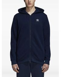 adidas - Originals Trefoil-Embroidered Full-Zip Hoodie - Lyst