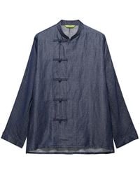 Shanghai Tang - Frog-Fastening Denim Shirt - Lyst