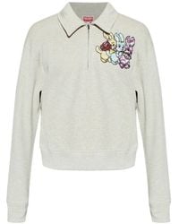 KENZO - Rabbit-Motif Zip Sweater - Lyst