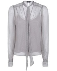 Twinset - Long-Sleeve Pussy-Bow Blouse - Lyst
