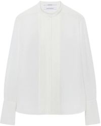 Another Tomorrow - Pleated Tuxedo Shirt - Lyst