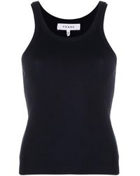 FRAME - Ribbed Round-neck Tank Top - Lyst