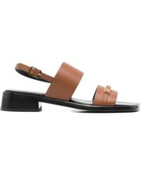 Sergio Rossi - Logo-Plaque Buckled Sandals - Lyst