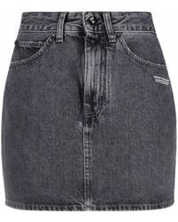 Off-White c/o Virgil Abloh - Logo-print Denim Skirt - Lyst