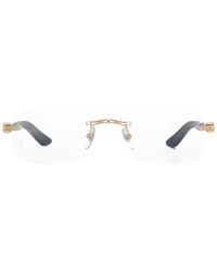 Cartier - Eckige Brille Mit Logo-Schild - Lyst