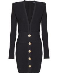 Balmain - Geribbelde Kokerjurk - Lyst