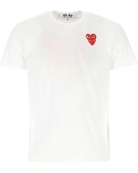 COMME DES GARÇONS PLAY - Double Heart-Patch T-Shirt - Lyst