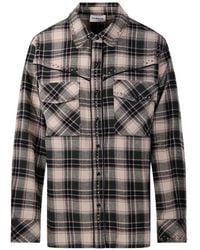 P.A.R.O.S.H. - Stud-Embellished Checked Shirt - Lyst