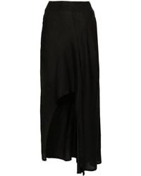 Yohji Yamamoto - Pleat-Detail Asymmetric Skirt - Lyst