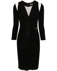 DSquared² - Logo-Plaque Mesh-Detail Dress - Lyst