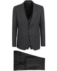 Lardini - Flower-Pin Buttoned Suit - Lyst