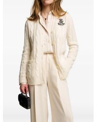 Ralph Lauren - Logo-Embellished Cable-Knit Cardigan - Lyst