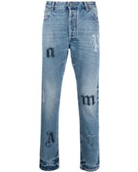 Palm Angels - Logo-patch Straight Jeans - Lyst