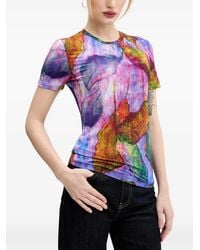 Desigual - Leaf-Print Short-Sleeve T-Shirt - Lyst