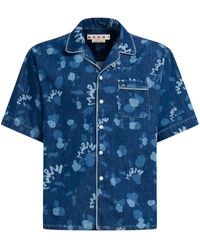 Marni - Printed Denim Shirt - Lyst