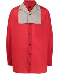 Kolor Double-collar Detail Shirt - Red