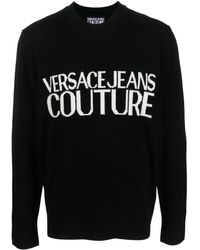 Versace - Logo-intarsia Crew-neck Jumper - Lyst