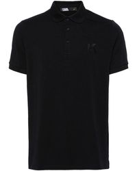 Karl Lagerfeld - Logo-embroidered Jersey Polo Shirt - Lyst