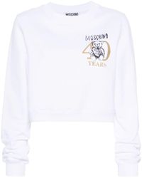 Moschino - Cropped Sweater Met Teddybeerprint - Lyst