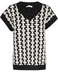 Roberto Collina - V-Neck Patterned Sweater - Lyst
