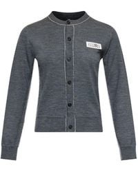 MM6 by Maison Margiela - Button-Front Wool-Blend Knit Cardigan - Lyst