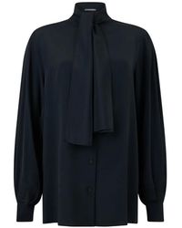 Alberta Ferretti - Pussy-Bow Long-Sleeved Shirt - Lyst