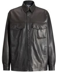 Balmain - Leather Overshirt - Lyst