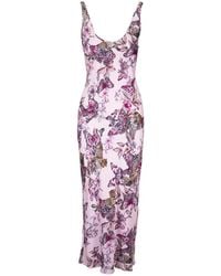 L'Agence - Akiya Butterfly-Print Dress - Lyst