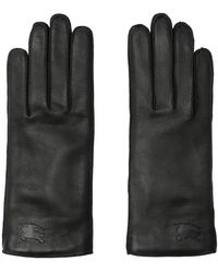 Burberry - Ekd-debossed Leather Gloves - Lyst