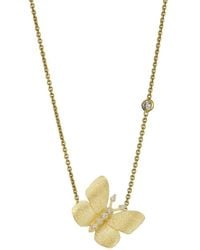 Tanya Farah - Petit Collier Butterfly En 18Ct Pavé De Diamant - Lyst
