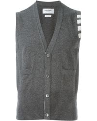 Thom Browne - Sleeveless Buttoned Cardigan - Lyst