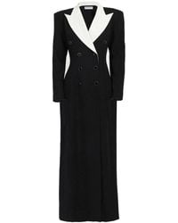 ROWEN ROSE - Contrasting-Collar Tuxedo Maxi Dress - Lyst
