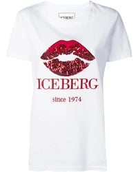 Iceberg - Sequin Logo T-Shirt - Lyst