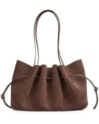 Yuzefi - Scallop Suede Shoulder Bag - Lyst
