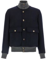 Brunello Cucinelli - Wool Bomber Jacket Puffer Jackets - Lyst