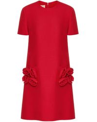 Valentino Garavani - Floral-appliqué Mini Dress - Lyst